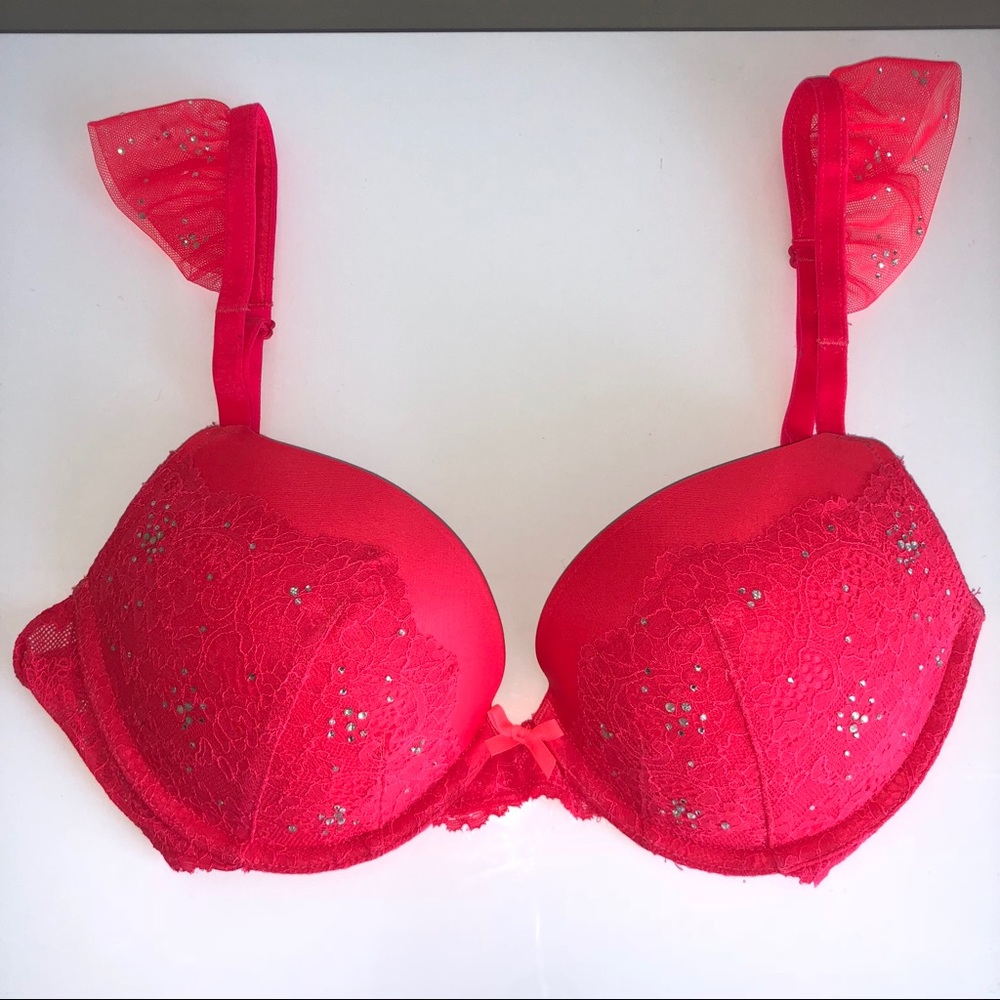 Victoria Secret Red Bra with Lace Details